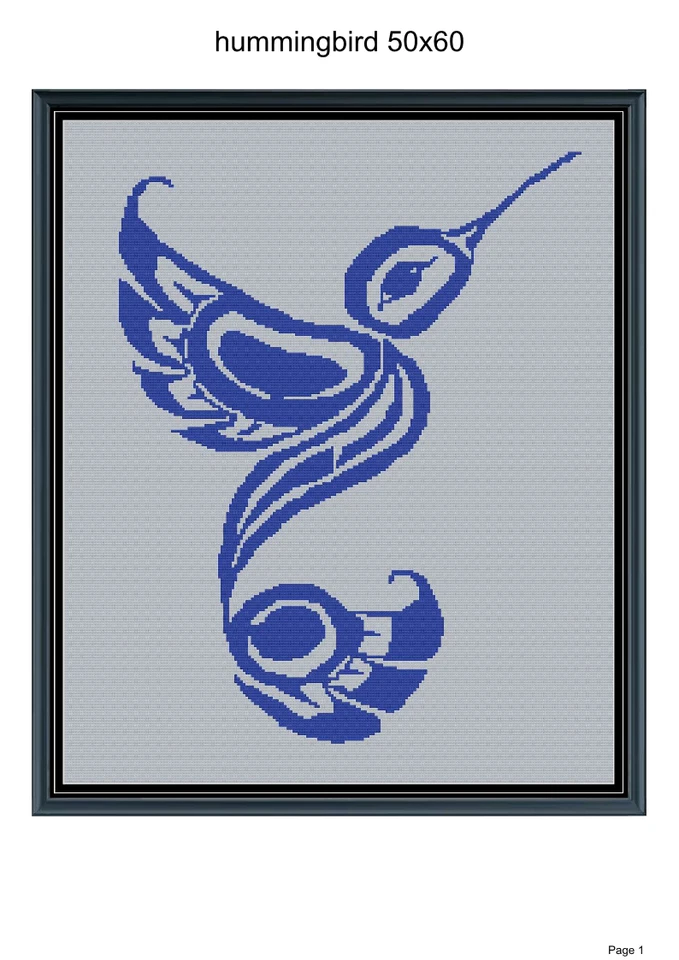 Hummingbird crochet blanket pattern,50x60", written and graph pattern included - Image 1 of 1