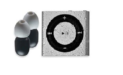 New Swim iPOD Shuffle MP3 & Buds 100% Waterproof - Silver - Platinum Bundle - Image 1 of 4