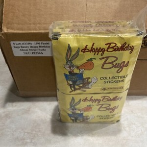 24 Packs Bugs Bunny 50th Anniversary sticker Packs 1990 Panini WB Looney Tunes 