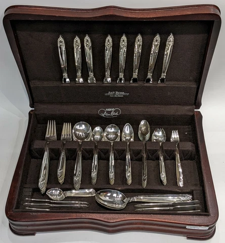Empress INTERNATIONAL Sterling Silver Flatware Set 99pcs EXTENSIVE SERVICE FOR 8 Cover
