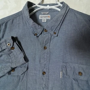 Carhartt Relaxed Fit Blau Langarm Button Down Hemd Herren Größe 3XL - Bild 1 von 8