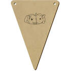 5 x 140mm 'Cuddling Pigs' Wooden Bunting Flags (BN00082763)