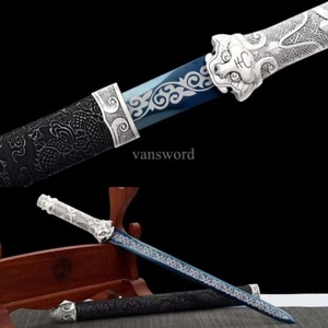 24'' Handmade 1095 High Carbon Steel Chinese Jian 剑 Real Sword Blue Blade Sharp. - Picture 1 of 10