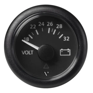 Veratron 52mm (2-1/16") Viewline Voltmeter 18-32V Black Dial & Bezel A2C59512458 - Bild 1 von 1