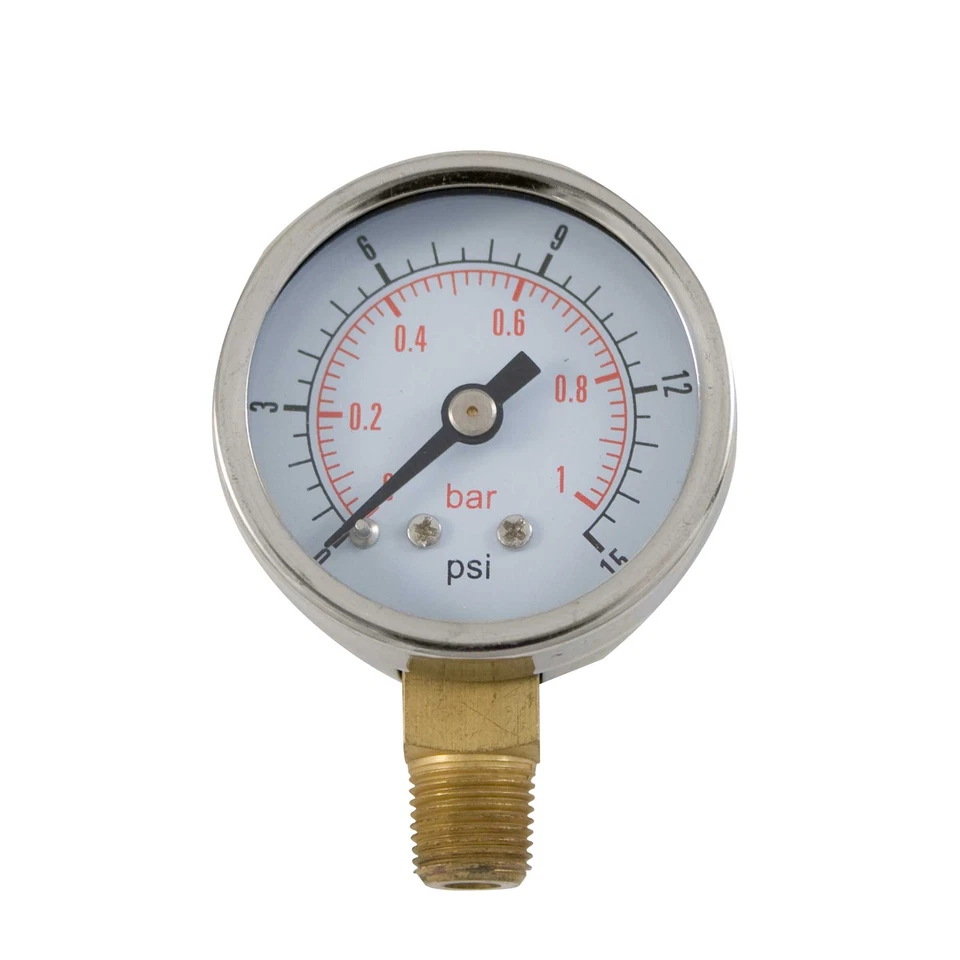 FSE Fuel Pressure Gauge Low Pressure 0-15psi Range For Filter King/Hose Adaptor - Image 1 of 1