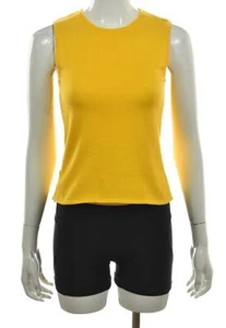 David Meister Womens Sweater Size S Canary Yellow Solid Crew Neck Sleeveless - Picture 1 of 5
