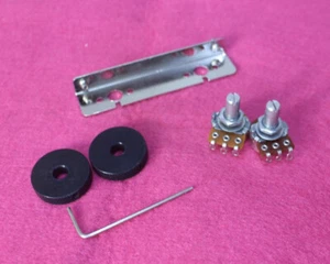 Rhythm Roller Knobs Solid Shaft Mini Pots Kit w/ Bracket For Fender Jazzmaster - Picture 1 of 4