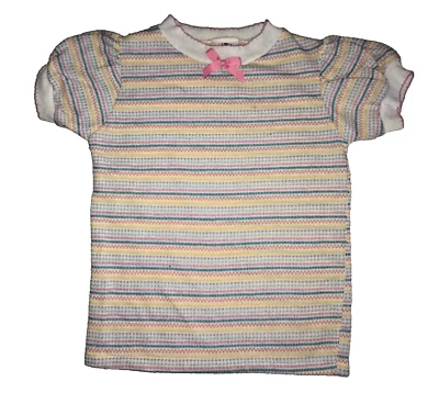 Детская винтажная футболка 80-х 90-х кардиостимулятор Tocs с коротким рукавом для девочек с оборками размер 6 - Изображение 1 из 4