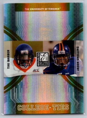 2007  Donruss Elite Extra #CT-14 Tiki Barber Jason Snelling College Ties 034/400 - Image 1 of 2