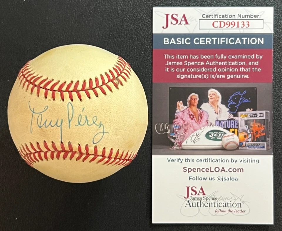 Tony Perez SIGNED Rawlings Baseball JSA Cert w/COA Cincinnati Reds HOF - Image 1 of 4
