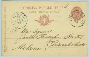 98207 - REGNO - STORIA POSTALE - INTERO con annullo LORENZAGO 1898 Belluno - Picture 1 of 1