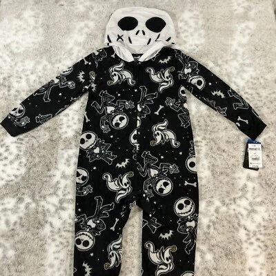 Pesadilla antes de Navidad Pijama 4/5 Niños Traje con Capucha Disfraz Vellón B Foto 1 de 4