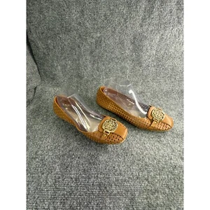 Christian Siriano Flats Women's 9 Brown Laser Cut Flats With Buckle Accent - Picture 1 of 20