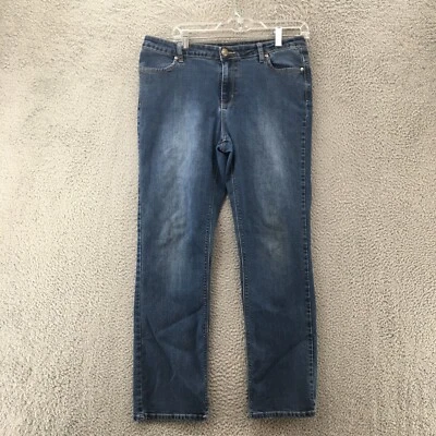 Buffalo By David Bitton Straight Cut Jeans Womens 12x30 (Actual 34x29) Blue Zip - Image 1 of 4