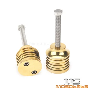 2X Brass 1'' 25mm Handlebar Bar Riser Clamps For Harley Dyna Cafe Racer Chopper - Picture 1 of 8