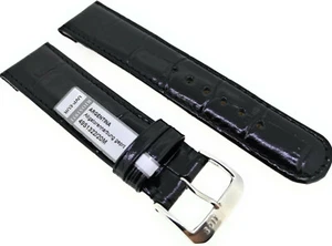 Watch Strap With Clip For Hanging 22Mm Black Crocodile Look For Fixed Lugs / 33 - Picture 1 of 6