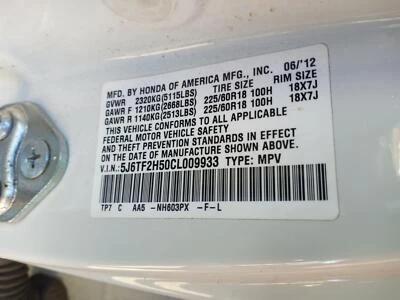Transmission Assy. HONDA CROSSTOUR 10 11 12 - Image 1 of 4