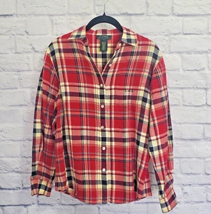 Camicia donna manica lunga con bottoni Lauren Ralph Lauren taglia S logo a quadri - Foto 1 di 4