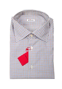 Camisa a cuadros blanca azul marrón 45/18 EE. UU. nueva con etiquetas - Imagen 1 de 3
