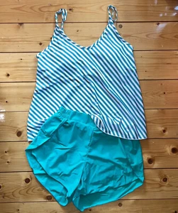 Seafancy Woman’s Bathing Suit Tankini Top and High Waisted Shorts M Medium New! - Picture 1 of 19