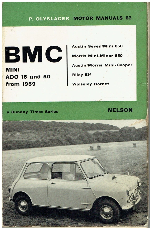 AUSTIN MORRIS MINI MK1 850 COOPER ELF HORNET (1959-66) MANUAL DE REPARACIÓN DEL PROPIETARIO Foto 1 de 1