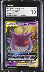 CGC 10 GEM MINT Pokémon Team Up Gengar & Mimikyu GX 53/181 - Foto 1 di 2