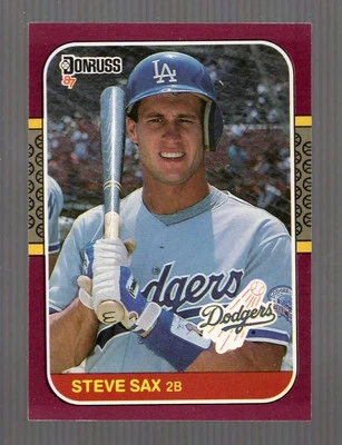 1987 Donruss Opening Day Steve Sax Los Angeles Dodgers #85 Near Mint or Better - Image 1 of 2