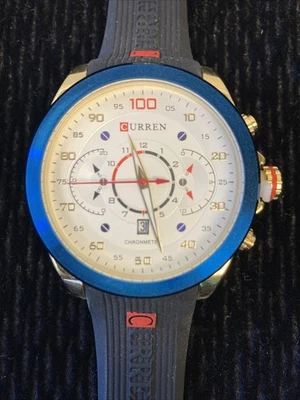 Curren 8166 Reloj Hombre Cronógrafo Deportivo Cuarzo Oro Banda Goma Nuevo Necesito Bateo Foto 1 de 4
