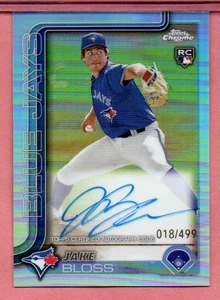 Jake Bloss 2025 Topps Chrome Rookie Refractor On-Card Auto RC 18/499 Blue Jays - Picture 1 of 1