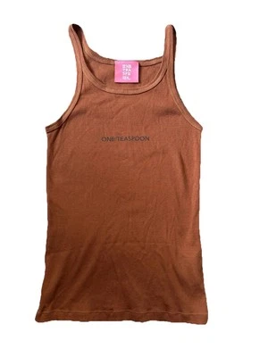 Camiseta sin mangas acanalada de arcilla mediana de una cucharadita para mujer Foto 1 de 2