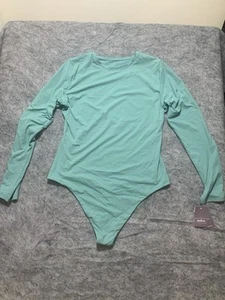 Neu mit Etikett Auden Damen grüner Einteiler Tanga Body Größe XL Langarm 0586 - Bild 1 von 12