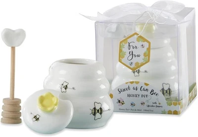 Tarro de miel pequeño Kate Aspen Sweet as Can Bee Favor (individual), blanco/amarillo  Foto 1 de 4