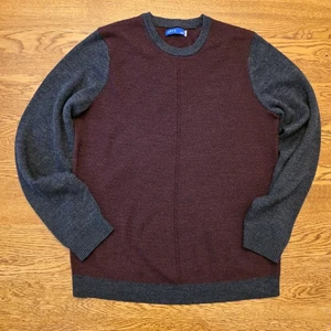 Apt 9 Men's M Raglan Long Sleeve Maroon Sweater Merino Wool Blend Standard Fit - Picture 1 of 7