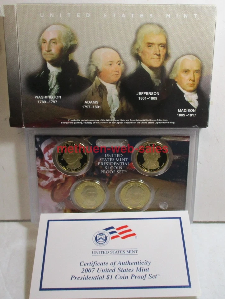 US Mint Proof Set~2007-s~Presidential Dollar Proof Coin Set~Washington,Adams - Image 1 of 1