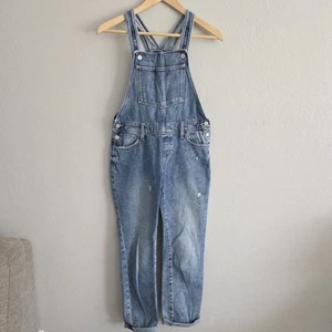 Old Navy Youth Girls Medium Wash Distressed Denim Jean Overalls Size XL (14) - Picture 1 of 11