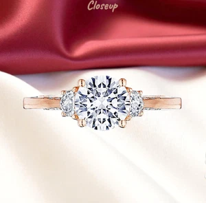 Diamond Engagement Ring 1.30 Ct Round Cut IGI Certified Lab Grown 14K Rose Gold - Picture 1 of 11