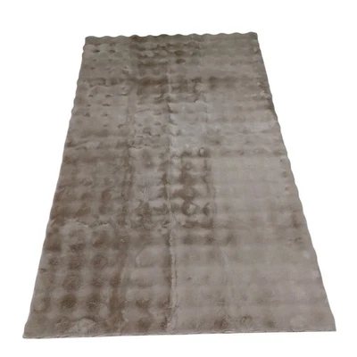 Alfombra lavable de piel de conejo sintética topo 45" x 72" felpa suave acogedora neutra guardería Foto 1 de 4