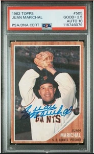 1962 Topps Juan Marichal HOF Signed Baseball Card PSA 2.5 DNA 10 Certified Auto - Picture 1 of 4