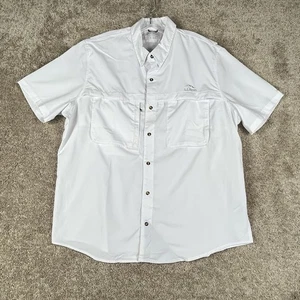 LL Bean Tropic Fishing Shirt Mens XL White Short Sleeve Vented UPF 50+ - Picture 1 of 11