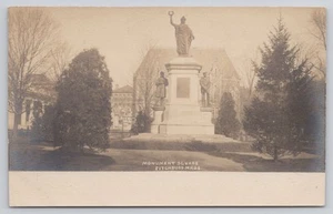 Monument Square Fitchburg Massachusetts RPPC Real Photo CYKO c1905-1906 Postcard - Picture 1 of 2