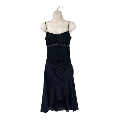 Whimsigoth Dress Junior Black Beaded Empire Waist Cocktail Formal Party Size L - Image 1 of 4