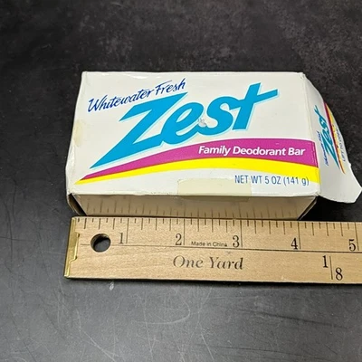 Vintage 1992 Original Zest Deodorant Bar Soap Whitewater Fresh 90s Bathroom 5 oz - Image 1 of 4