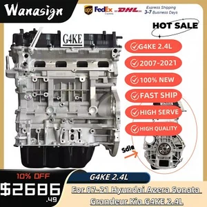 G4KE 2.4L Long block Engine Assembly For 07-21 Hyundai Santa Tucson Grandeur Kia - Picture 1 of 5