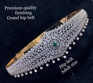 Indian Bollywood AD CZ Style Bridal Kamar Bandh South Waist Belt Wedding Jewelry