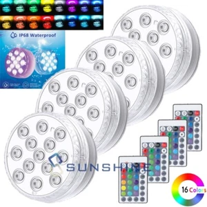 4 PIEZAS Subacuático LED Luz Nocturna RGB Fuente Piscina + Control Remoto - Imagen 1 de 13