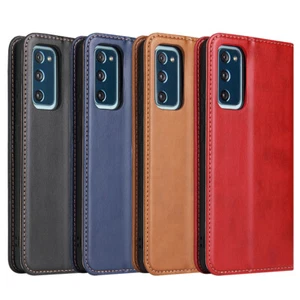 Flip Cover PU Echtleder Ständer Feature Card Slots Samsung Galaxy S20FE Hülle - Bild 1 von 21