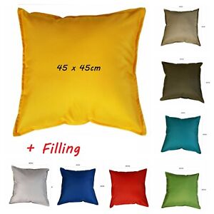 Outdoor Cushions WATERPROOF Garden Furniture Cushion Pad FILLED Square 45 x 45cm