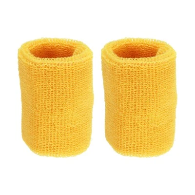 Deportes Pulseras 8x10cm 2pzs Atlético Algodón Absorbente Muñequera, Amarillo - Imagen 1 de 4