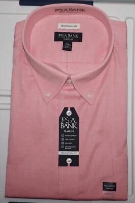 Jos A Bank Big Tall Traveler Dress Shirt 18 - 36/37 Traditional Fit Red NWT (JI) - Image 1 of 4