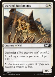 WARDED BATTLEMENTS x4 mtg NM-M M21 Magic Core Set 2021 4 comuni - Foto 1 di 1